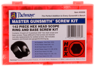 Lyman Master Gunsmith Screw Kit with hex heads and base screws features different sizes
